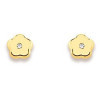 Clous d'oreilles fleurs en or et zirconias