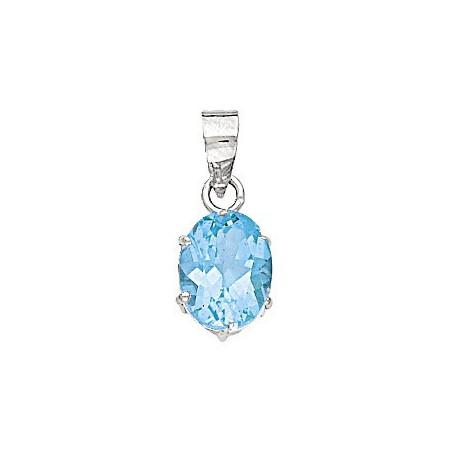 Pendentif topaze bleue 10x8mm