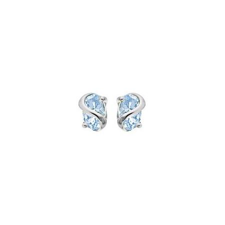 Boucles d'oreilles topazes bleue 6x4mm