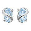 Boucles d'oreilles topazes bleue 6x4mm