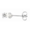 Clous d'oreilles or blanc zirconias 3 mm