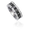 Bague acier, céramique et oxyde de zirconium.