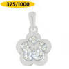 Pendentif or blanc et cristal