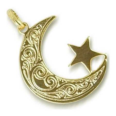 Pendentif Islamique plaqué or.