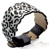 Bracelet découpe laser cuir noir et acier.