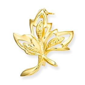 Broche feuille plaqué or