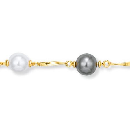 Bracelet plaqué or et perles. - Bijouterieonline.com