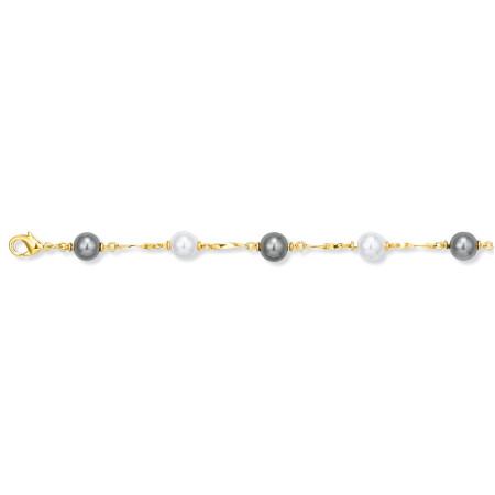 Bracelet plaqué or et perles. - Bijouterieonline.com