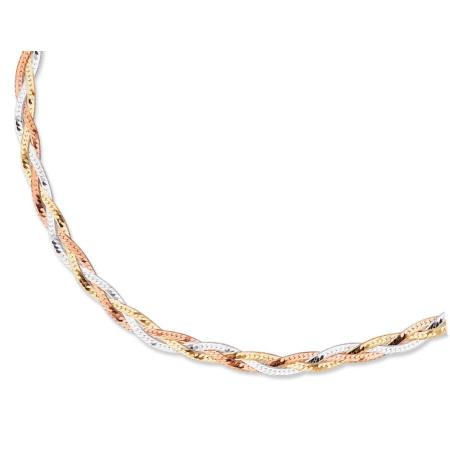 Collier en argent 3 tons, 3 rangs - Bijouterieonline.com
