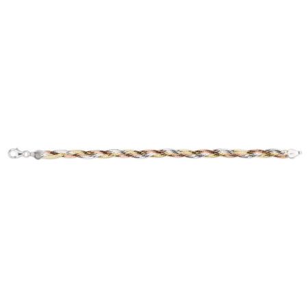 Bracelet en argent 3 tons, 3 rangs. - Bijouterieonline.com