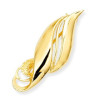 Broche feuille stylisée plaqué or