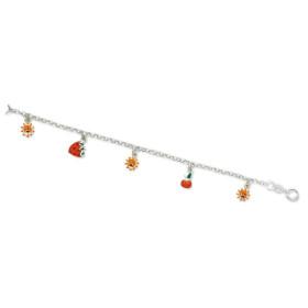 Bracelet breloques en argent émaillé. - Bijouterieonline.com