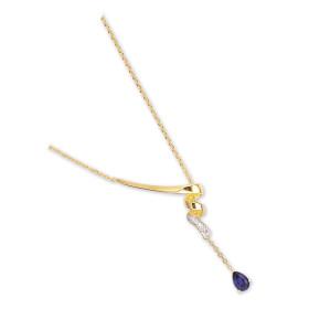 Collier plaqué or et oxyde de zirconium. - Bijouterieonline.com