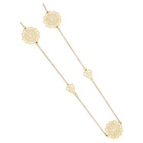 Collier grosses fleurs ajourées plaqué or. - Bijouterieonline.com