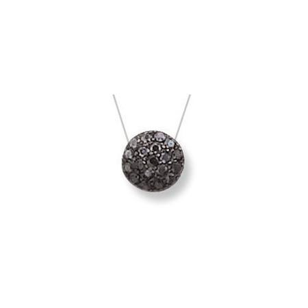 Collier boule en argent et oxyde de zirconium.