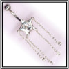 Piercing de nombril en argent étoile filante