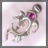 Piercing de nombril en argent symbole