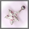 Piercing de nombril en argent étoile mer