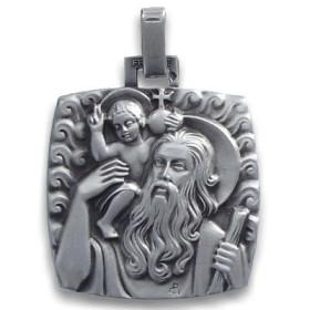 Très grande médaille saint christophe en argent.