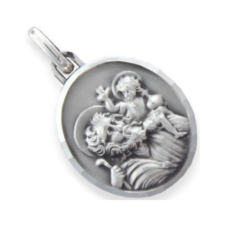 Médaille Saint Christophe en argent.