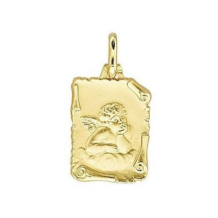 Médaille parchemin ange plaqué or. - Bijouterieonline.com