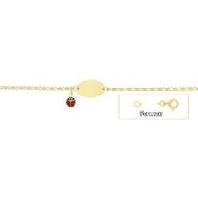 Bracelet gourmette bébé coccinelle plaqué or. - Bijouterieonline.com
