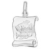 Pendentif zodiaque parchemin Poissons en argent