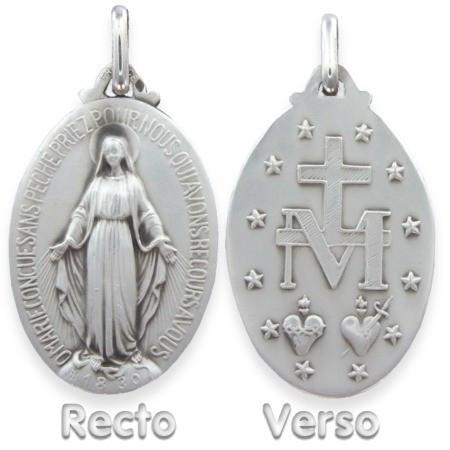 Médaille vierge miraculeuse en argent.