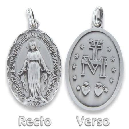 Médaille vierge miraculeuse en argent. - Bijouterieonline.com