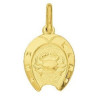 Pendentif zodiaque fer à cheval Cancer plaqué or.