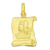 Pendentif zodiaque parchemin Verseau plaqué or