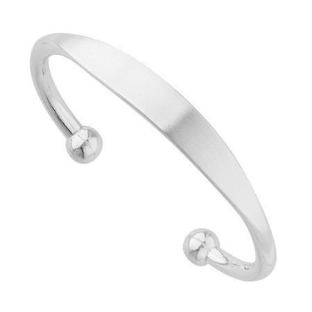 Bracelet identité rigide adulte en argent.