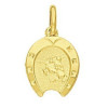 Pendentif zodiaque fer à cheval Sagittaire plaqué or.