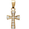 Croix plaqué or avec oxydes de zirconium.