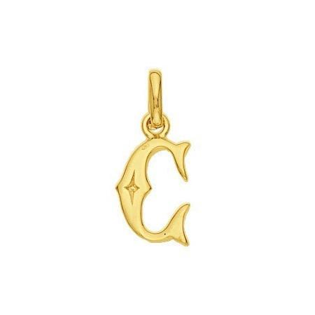 Pendentif lettre C plaqué or. - Bijouterieonline.com
