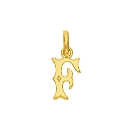 Pendentif lettre F plaqué or. - Bijouterieonline.com