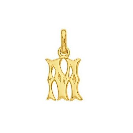 Pendentif lettre M plaqué or. - Bijouterieonline.com