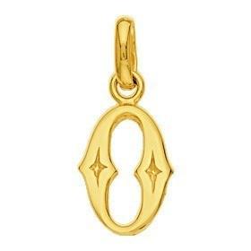Pendentif lettre O plaqué or.