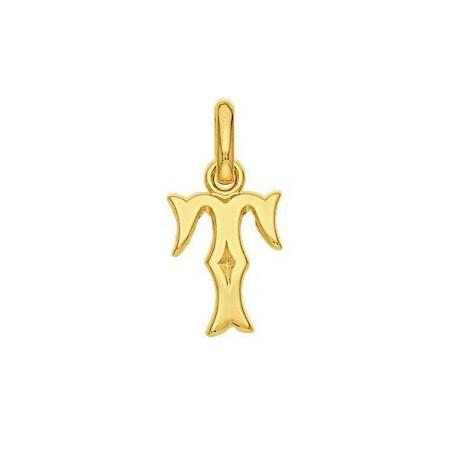 Pendentif lettre T plaqué or. - Bijouterieonline.com