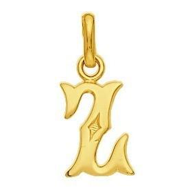 Pendentif lettre Z plaqué or.