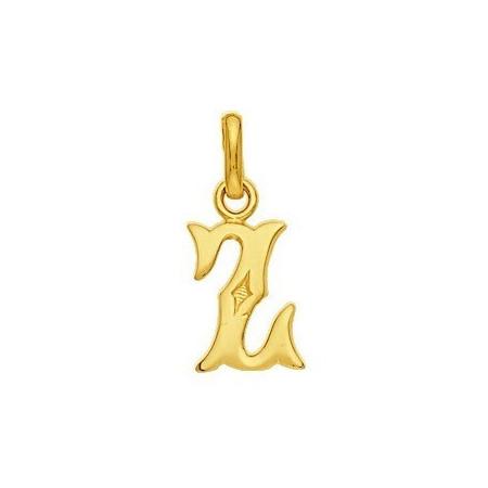 Pendentif lettre Z plaqué or. - Bijouterieonline.com