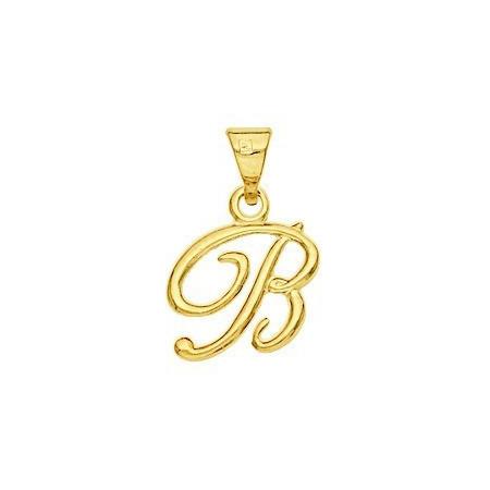 Pendentif lettre B plaqué or.