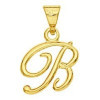 Pendentif lettre B plaqué or.