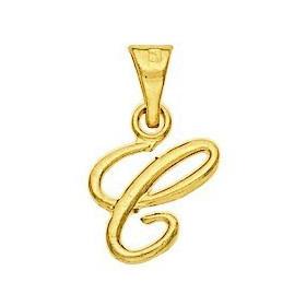 Pendentif lettre C plaqué or.