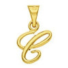 Pendentif lettre C plaqué or.