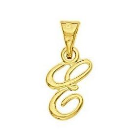 Pendentif lettre E plaqué or.