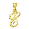 Pendentif lettre E plaqué or.
