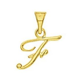 Pendentif lettre F plaqué or.