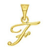 Pendentif lettre F plaqué or.