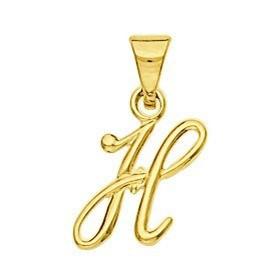 Pendentif lettre H plaqué or.